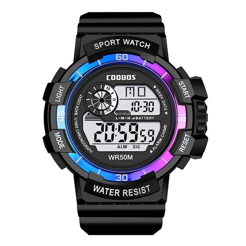 Fashion Sport LED Electronic Watches for Men Luxury Waterproof Luminous Military Watch Man Multifunction Colorful Digital Clock