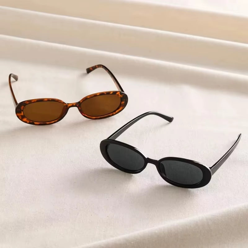 Vintage Oval Sunglasses Women Luxury Brand Designer Small Oval Sun Glasses Retro Black Red Glasses Ladies Goggle UV400 Eyewear