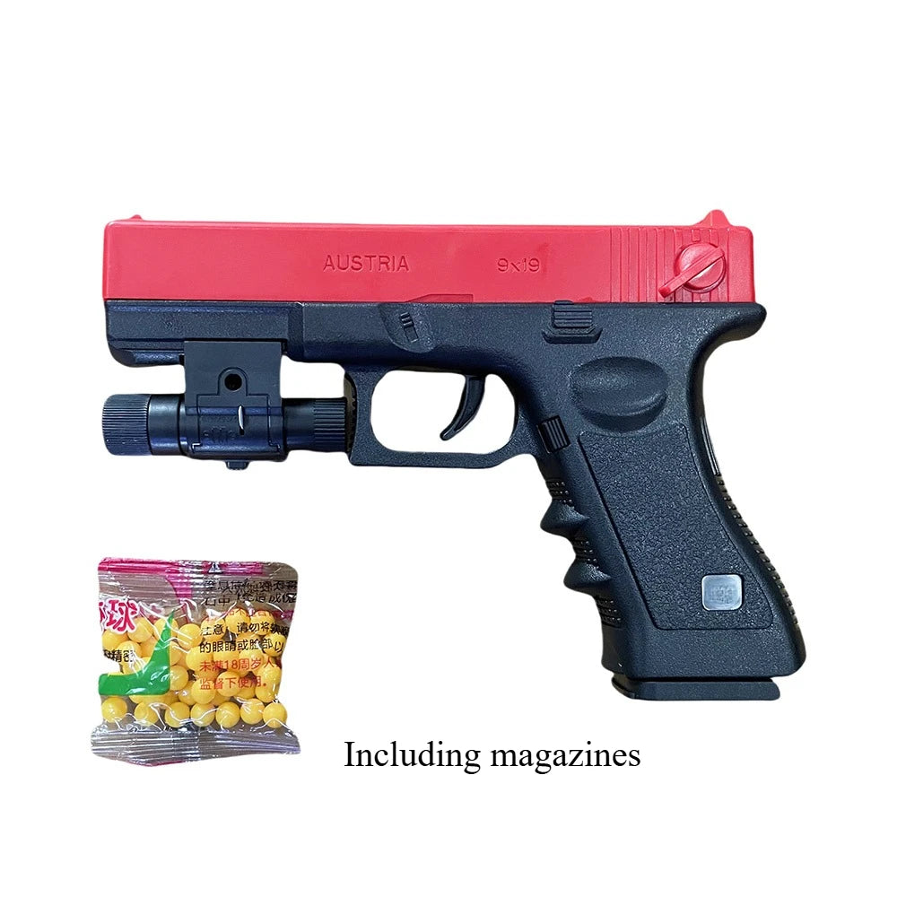 Manual G17 Toy Gun with Laser Soft Bullet Airsoft Pistol Outdoor Sports CS Game Weapon for Gift