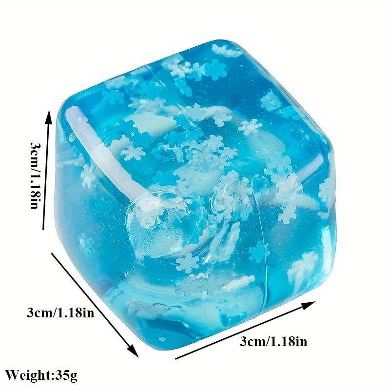 Snowflakes Ice Cube Anti-Stress Squishy Toys Slow Rebound Stress Relief Ball Decompression Fidget Toy for Adults Birthday Gifts