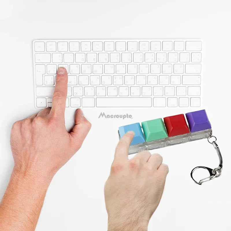 Keyboard Key Fidget Toy Colorful Keychain Keycap Stress Relief Toy for Children Adults Gifts Finger Button Anti-Stress Toys