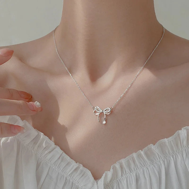 New Double Layer Necklace for Women Imitation Pearl Crystal Heart Pendant Chokers Necklaces Girls Gift Bohemia Cheap Jewelry