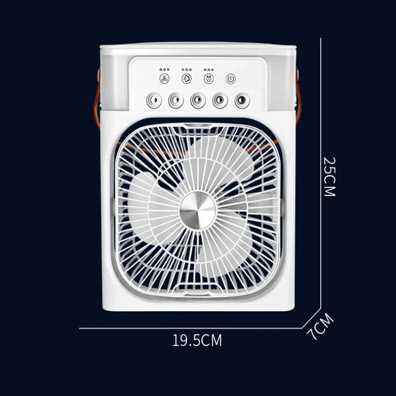 Portable Air Cooler Electric Humidifier Fan Air Supply Three Wind Speeds Rapid Cooling Five-Hole Humidifying Spray Fan with Ice