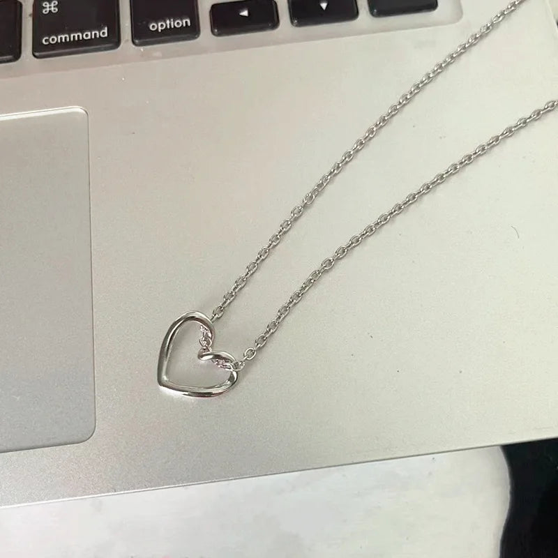 New Double Layer Necklace for Women Imitation Pearl Crystal Heart Pendant Chokers Necklaces Girls Gift Bohemia Cheap Jewelry