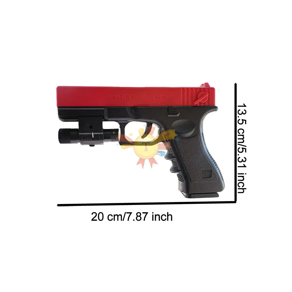 Manual G17 Toy Gun with Laser Soft Bullet Airsoft Pistol Outdoor Sports CS Game Weapon for Gift