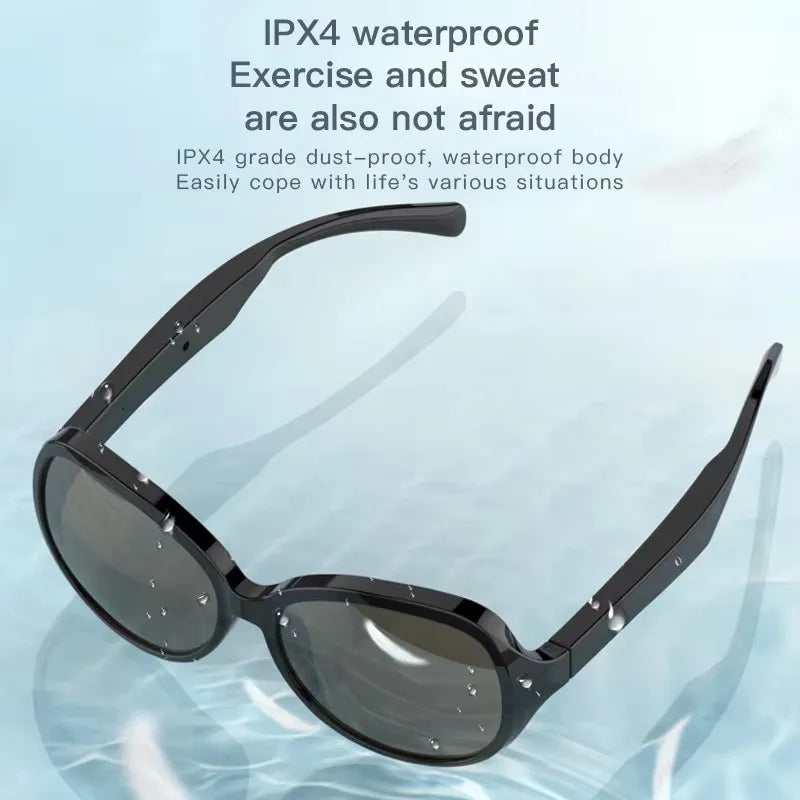 Smart Bluetooth V5.3 Sunglasses Glasses Call Outdoor Sports Headphones HIFI Black Technology Anti-Touch UV for Men and Women