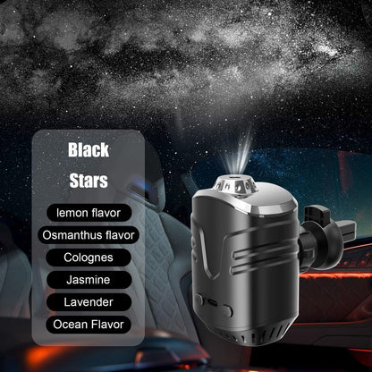 Starry Sky Car Projector with Air Freshener, 6 Fragrance Options, Auto On/Off Vent Clip Decorative Light with Diffuser, USB Charging LED Car Accessory, 5V, Rechargeable Lithium Polymer Battery, for Motor Vehicles Automotive