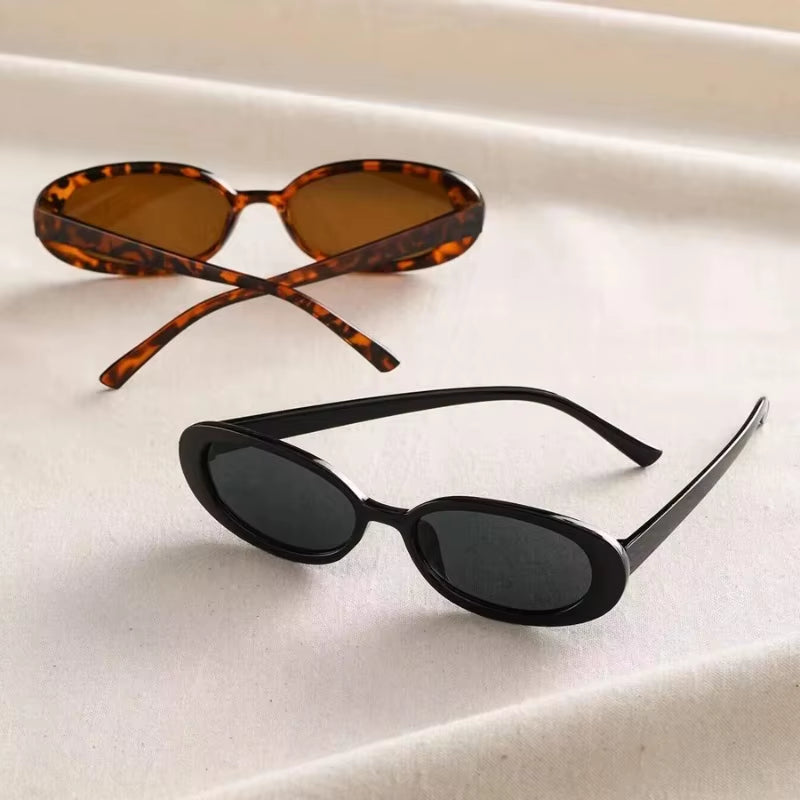 Vintage Oval Sunglasses Women Luxury Brand Designer Small Oval Sun Glasses Retro Black Red Glasses Ladies Goggle UV400 Eyewear