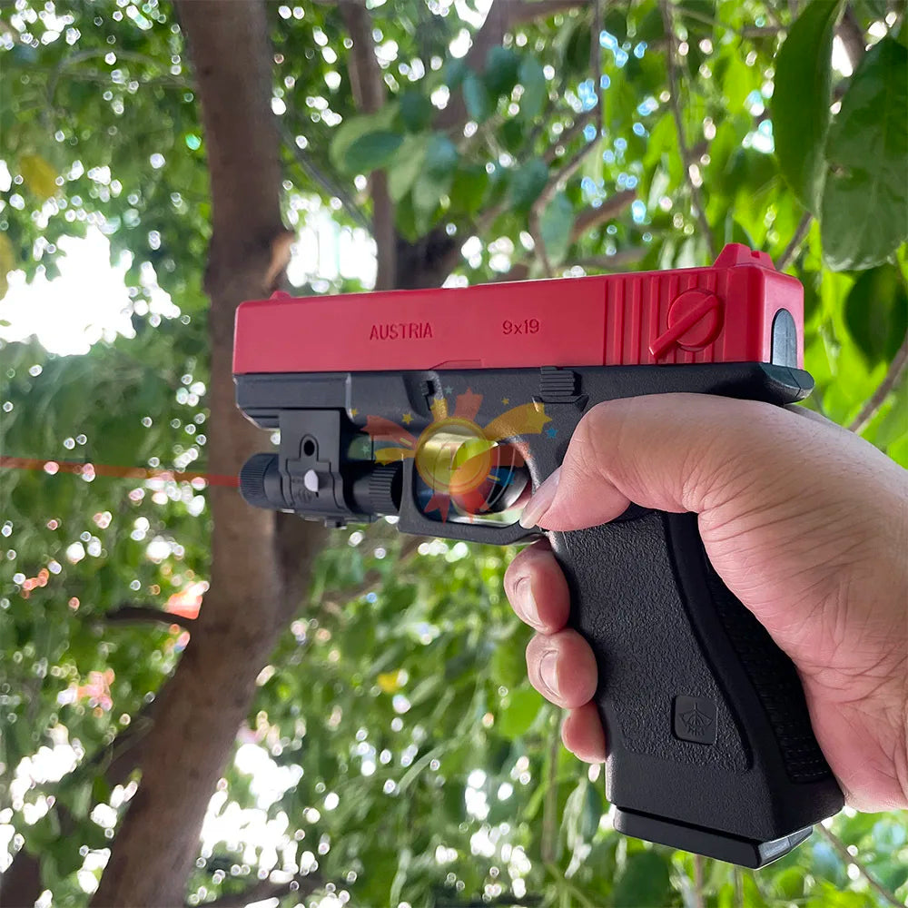 Manual G17 Toy Gun with Laser Soft Bullet Airsoft Pistol Outdoor Sports CS Game Weapon for Gift