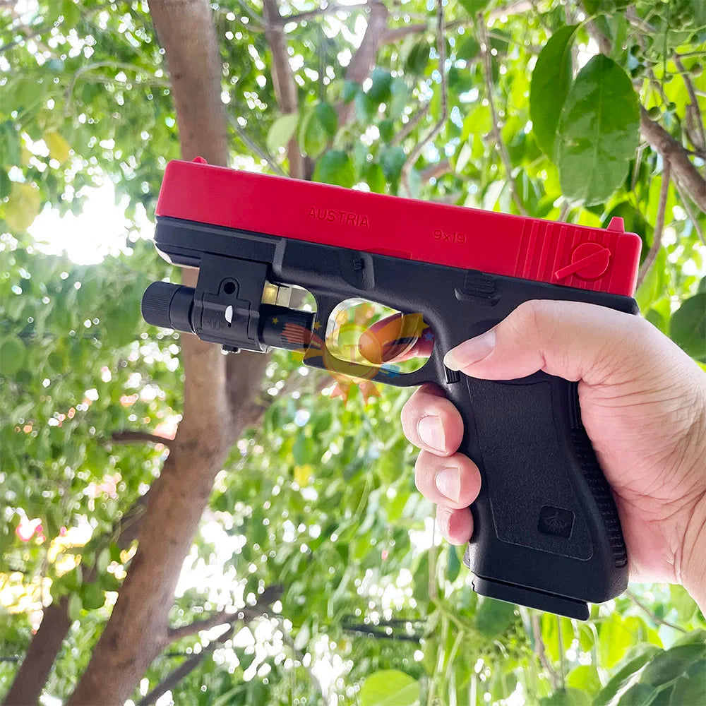 Manual G17 Toy Gun with Laser Soft Bullet Airsoft Pistol Outdoor Sports CS Game Weapon for Gift
