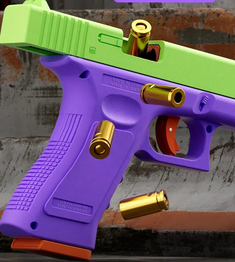 Dual-Mode Airsoft Soft Bullet Toy Gun Automatic Shell Ejection G17 Pistol Laser Version Radish Gun CS Shooting Weapons for Kids