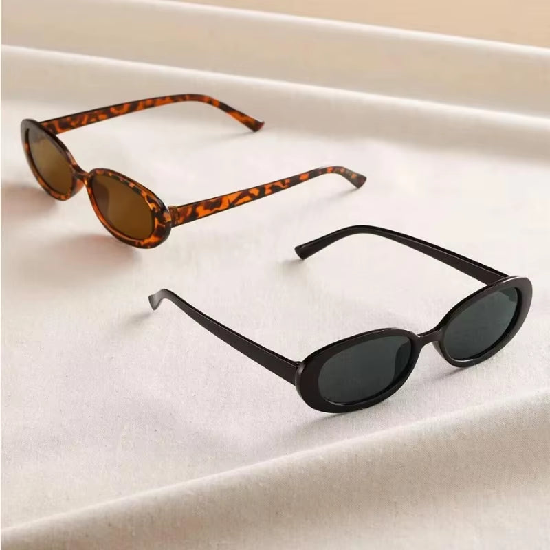 Vintage Oval Sunglasses Women Luxury Brand Designer Small Oval Sun Glasses Retro Black Red Glasses Ladies Goggle UV400 Eyewear