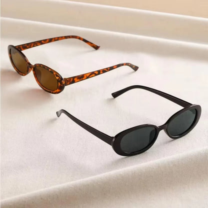 Vintage Oval Sunglasses Women Luxury Brand Designer Small Oval Sun Glasses Retro Black Red Glasses Ladies Goggle UV400 Eyewear
