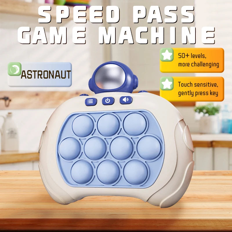 Electronic Quick Push Bubble Game Handle Toys Pop up Light Fidget Fun Puzzle Anti-Stress Game Machine Toy Gifts for Kids Adults
